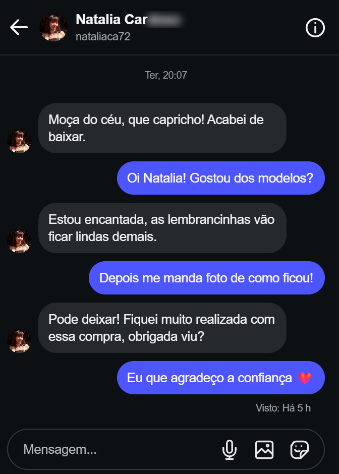 Conversa com Natalia sobre os moldes de papelaria