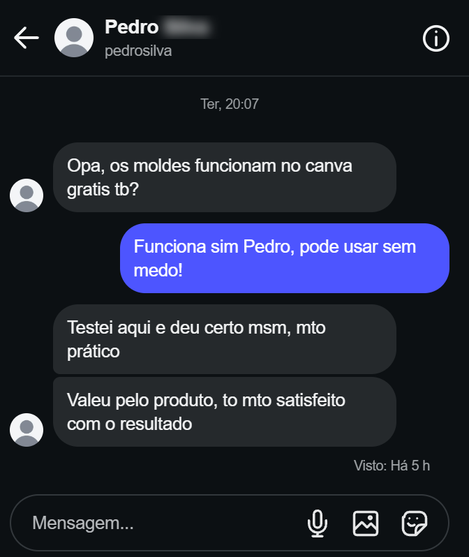 Conversa com Pedro sobre os moldes de papelaria